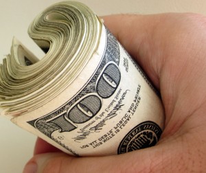 holding money
